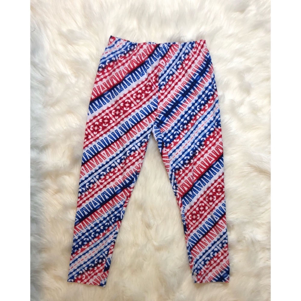 Cute Red, White, & Blue Capri Leggings